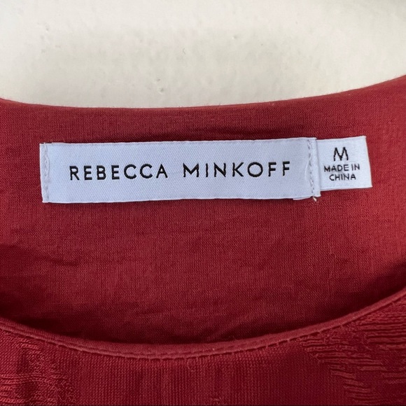 Rebecca Minkoff Belted Mini Dress brick color - Picture 6 of 7